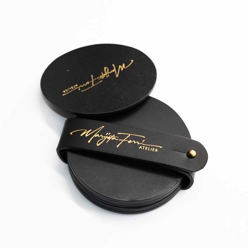 Personalizirani podmetaci za čaše od kože | Set 6 komada